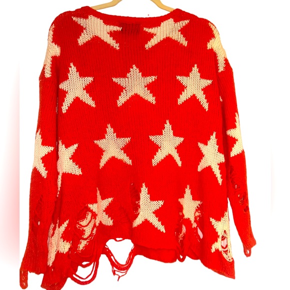 Wildfox Sweater XS Red ASO Taylor Swift Lagenlook Cottage Grunge Cabin Gorpcore - Picture 3 of 10